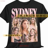 Sydney Sweeney T Shirt Retro 90s Homage Fan Saf Vintage Fashion Graphic Top For Everyday Wear Stylish Slightly 4XL brown