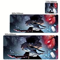 Didelis žaidimų pelės kilimėlis XXL Anime Solo Leveling Stalo kilimėlis Biuro kompiuterio klaviatūros priedai Pelės kilimėlis Guminis neslystantis stalo kilimėlis 30x60cm gray