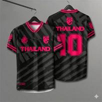 Elephant Thailand Jersey Football Shirt V-neck Short Sleeve Sportswear Fan Kit Custom Print Retro Striped Floral Uniform Top M