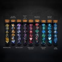 7Pcs/Set Mythology Inspiration Polyhedral D&D COC Dice Set RPG Fantasy Potion Flask | Dungeons and Dragons DnD Table Games brown