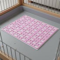 Guinea Pig Hutch Floor Grid Easy to Clean Hare Cage Foot Pad NonSlip Mat for Chinchillas, rožinė