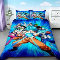 Kids Cartoon Dragon Ball Duvet Cover Goku Bedding Set Soft and Comfortable for Bedroom Decor Queen King Size Gifts EU Single 135*200cm/53x79in 3pcs