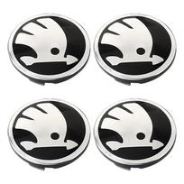 4 vnt. 56 mm automobilio ratlankių centriniai dangteliai Stebulės dangteliai Emblemos Stilius Skoda Octavia Kodiaq Fabia Rapid Superb A5 A7 2 Kamiq Karoq sidabras