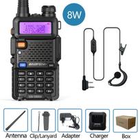 Baofeng UV5R True 8W Portable Walkie Talkie Long Range VHF/UHF Dual Band Rechargeable Two Way Radio Amateur for Camping Hunting EURO