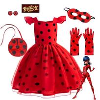 Vaikų Žavingosios Boružės Marinette Cosplay Suknelė, Mergaičių Helovino Šventės & Veiklos Kostiumas 120cm red