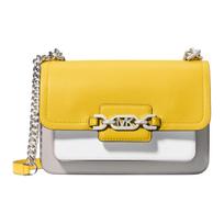 MICHAEL KORS Heather Cow Leather Crossbody Bag, Shoulder Bag Large Women's Gray & Yellow & White 30S2S7HL3T-772 Basic Set (Bag+Dust Bag) yellow