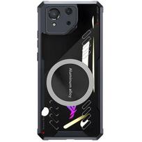 Case for ASUS ROG Phone 8 Pro, with magnetic plate, transparent / black