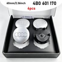 Automobilio plaukiojančio rato centrinis dangtelis Stebulės dangtelis 4 vnt. 60 mm 61 mm 68 mm 69 mm Emblema Audi B5 B6 B8 A3 8P 8V 8L A5 A6 C6 C7 A1 A7 A8 Q A4 S4 Audi gray