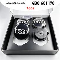 Automobilio plaukiojančio rato centrinis dangtelis Stebulės dangtelis 4 vnt. 60 mm 61 mm 68 mm 69 mm Emblema Audi B5 B6 B8 A3 8P 8V 8L A5 A6 C6 C7 A1 A7 A8 Q A4 S4 Audi gray