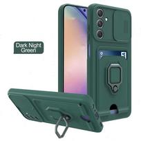 Prabangus fotoaparato stumdomo lango dėklas, skirtas Samsung Galaxy A55 A35 A15 A25 A54 A34 A14 A53 A52 S24 S23 Ultra kortelės lizdo magnetinis telefono dangtelis For POCO X6 pro žalia