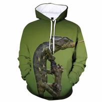 Chameleonas Driežas Hoodie Gyvūnų 3D Spaudiniai Vyrai Moteriški Gatvės Apranga Megztiniai Negabaritinis megztinis su gobtuvu Megztiniai Vaikiški Viršutiniai Drabužiai 6XL black
