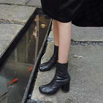 Prekės ženklo dizainas „Tabi“ batai su skeltu nosimi, stambūs aukštakulniai moteriški batai, odiniai „Zapatos Mujer“ mados rudens moteriški batai Botas Mujer 39 gray