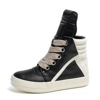 Madingi Klasikiniai Juodi Balti Vyriški Aukštakulniai Batai Užtrauktukas Platforminiai Sportbačiai Vyrams Rudeniniai Odiniai Ankle Boots Vyrams Streetwear Dizainerio Batai 41 black