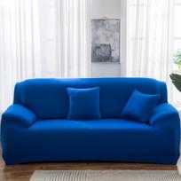 Vienspalvis elastingas sofos užvalkalas, Sofos užvalkalų viskas įskaičiuota rinkinys, Medžiaginis pilnai dengiantis sofos pagalvėlių užvalkalas 3 Seat (190-230cm) safyras