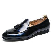Didelio dydžio odiniai batai vyriški batai vasariniai nauji madingi prekės ženklo vyriški kvėpuojantys verslo atsitiktiniai kutuoti tinginiai batai blizgūs 38 black