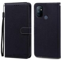 Nord N100 dėklas Oneplus Nord N100 dėklui Piniginė Atverčiamas Odinis Dangtelis Oneplus Nord N100 telefono dėklui Knygos tipo dangtelis Coque Oneplus Nord N100 juoda