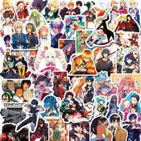 200 Anime Derinami ir derink lipdukų, Lagamino šalmo automobilio lipdukai, Animaciniai grafiti lipdukai black