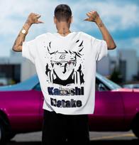 Marškinėliai Naruto Sharingan Kakashi Hatake Akatsuki Anime Vyriški Medvilniniai 2XL white