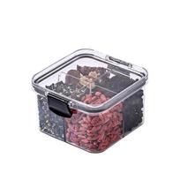 Square Quadrant-Compartment Sealed Food-Grade Storage Tupperware 460ML gray