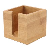 Tissue Box Bamboo Wood Textured Rectangular Paper Storage Organization for Kitchen Office brown