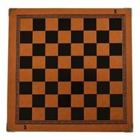 Embossed Design Roll Up Chess Board Portable PU Leather Chess Board Game Size oranžinė