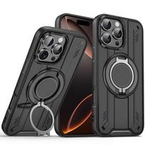 360° metalinis žiedas Stovas Magnetinis dėklas IPhone 16 14 11 13 12 15 Pro Max Plus Magsafe Belaidžio įkrovimo Šarvuotas Anti-fall Dangtelis For iphone 13Pro Max juoda