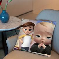 The Boss Baby Pagalvės užvalkalas 2-in-1 Atvirkštinis pliušinis pagalvės užvalkalas | Automobilio/Sofos/Lovoje | Puiki dovana 16x16Inch brown