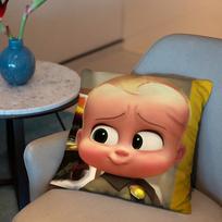 The Boss Baby Pagalvės užvalkalas 2-in-1 Atvirkštinis pliušinis pagalvės užvalkalas | Automobilio/Sofos/Lovoje | Puiki dovana 18x18Inch