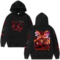 Animacinis Helluva Boss Misija Nulis Naujas Megztinis Harajuku Laisvalaikio Gatvės Apranga Y2k Anime Unisex Hip Hop Gatvės Su Gobtuvu Džemperis XXXL juoda