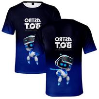 9 Colors Astro Bot Anime Women Men's T-shirts Cartoon Printed O-Neck Oversized Short Sleeves Fashion Mens Clothing Streetwear M juoda