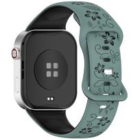 3D išgraviruotos gėlės Xiaomi Smart Band 8Pro 9 Pro laikrodžio apyrankei Silikoninė apyrankė Redmi Watch 4 5 6 išmaniajam laikrodžiui Išgraviruota apyrankė Xiaomi Band 9Pro 8Pro žalia