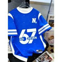 Vasaros Juokingi 67 ŠEŠI SEPTYNI Spausdinti Vyriški Marškinėliai Skaitmeninis 6 7 Spausdinimas Trumpomis Rankovėmis T-shirt Viršus Laisvi Gatvės Stiliaus Moteriški Drabužiai XS blue