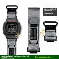 Dw-5600 Sportinis Nailoninis Laikrodžio Dirželis Vyrams Skirtas Casio Gshock GM-5600 Dw5600 gw-m5610 GA2100 Drobės Laikrodžio Dirželis Metalinis adapteris priedai 16mm gray