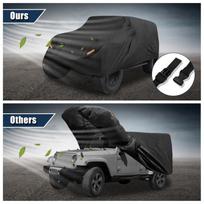 Motoforti Car Cover for Jeep Wrangler JK 4 Door 2007-2017 Outdoor Waterproof Sun Rain Dust Wind Protection black