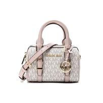 Michael Kors Bedford Monogram spalvų blokų dirbtinės odos Boston krepšys Moteriški krepšiai Vanilės-Baltas Nude-Rožinis 32F9G06C0B-173 Shopping Bag white