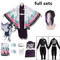 Anime Demon Slayer Shinobu Cosplay Kostiumas Moterims Kimono Helovinas Karnavalo Šventės Kostiumas Perukas 160 gray