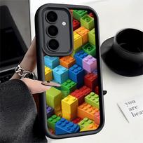Telefono dėklas, skirtas Samsung Galaxy A17 A16 A15 A14 A13, madingas kaladėlių raštas A56 A36 A26 A55 A35 A25 A54 A34 A24 A53 A33 A2 Samsung A05S
