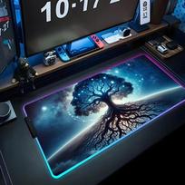 Tree of Life Mouse Pad RGB Gaming Mousepad Big LED Pad PC Desk Mat Luminous Mouse Pad Large Keyboard Mats Table Rug With Backlit RGB600x300x3mm