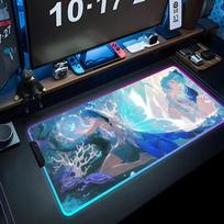 shorekeeper Mouse Pad RGB Gaming Mousepad Big LED Pad PC Desk Mat Luminous Mouse Pad Large Keyboard Mats Table Rug With Backlit RGB700x300x3mm