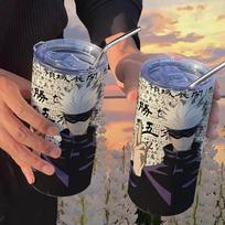 Jujutsu Kaisen Yuji Puodelis 500 ml Satoru Gojo Nerūdijančio Plieno Kelioninis Termosinis Puodelis Su Izoliuotu Šiaudeliu Kavos Puodelis Patvari Dovana Vaikams 420 Ml Capacity
