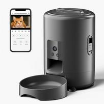 Išmanusis automatinis kačių lesintuvas su WIFI kamera ir nuotolinio stebėjimo funkcija UK Adapter