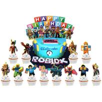 Roblox gimimo dienos šventės torto viršus keksiukų viršus Rinkiniai Kūdikio krikštynų šventei skirtos Vaikų gimimo dienos šventės Dekoracijos Reikmenys Dovanos