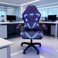 Universal Gaming Chair Cover Punk Style Stretch Armchair Seat Protective Coverhome Office Internet Bar Computer Chair Cover blue