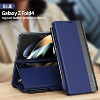 Samsung Galaxy Z Fold 7 6 5 4 5G magnetinis atvartas odinis dėklas su rašiklio laikikliu ir S PEN dėklu Z Fold7 Fold6 Fold5 For Galaxy Z Fold 4 black