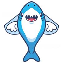 1Pcs  Shark Bee Penguin Cartoon Children'S Novice Beginner Kites Flying Outdoor Toys For Kids Animals Nylon Fabric Kite A2 blue