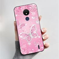 Printed Phone Case For Nokia C21 Capa Nokia C20 Plus Fundas Nokia C30 Cover Soft Silicone Black Shell Cute Flower Cartoon Casing Nokia C21 pink