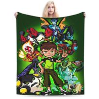 Ben 10 Omnitrix minkštas pledas Vaikams pliušinis pledas ant sofos Juokingas svetainės flanelinis lovatiesė Sofos lovos užvalkalas 75x90cm