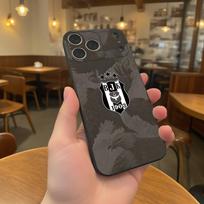 Madingas B-besiktas B-BJK telefono dėklas, skirtas iPhone 17,16,15,14,13,12,11,Pro,XS,Max,XR,Plus,E,SE4,Mini, juodas minkštas dėklas iPhone16pro