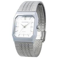 CREPHA AVANTINO Stilingas analoginis laikrodis su metaline juosta, kvarciniu elementu, sidabro spalvos, su mechanizmu, veikiantis, atsparus vandeniui, (AV-AM406-SVS) white