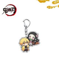 Cute Demon Slayer Nezuko, Kochou Shinobu, Kamado Tanjiro New Creative Anime Cartoon Pattern Fashion Portable Acrylic Keychain gray